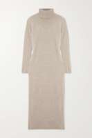 Custom Plain Knit Roll kragen pullover Kaschmir Langes Kleid Gestrickt Langarm Winter Frauen Merinowolle Maxi Pullover Kleid für Frauen