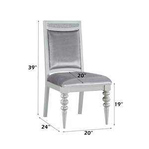 DB Maverick Farmhouse Silla lateral Tela Acabado platino Juego 2-Para salas de estar Restaurantes Hogar Oficina Hogar Plástico - Product Image 2