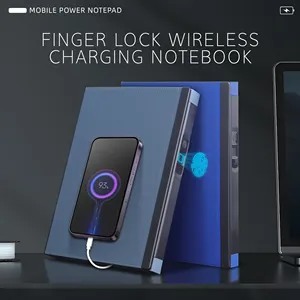 Pabrik terbaru Notebook Power Bank dengan Logo kustom kunci sidik jari nirkabel