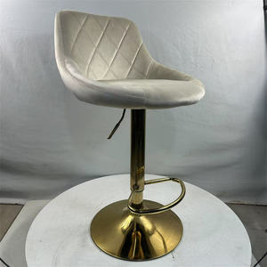 Modern <b>Bar</b> <b>Stools</b> Grey Black Velvet <b>Swivel</b> Counter Height <b>Bar</b> <b>Stool</b> Adjustable <b>Bar</b> Chairs Set with Mid Back and Gold Footrest - Product Image 3