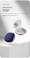Boîte de rangement portable ronde en plastique pour correcteur dentaire avec miroir, étui bleu/blanc pour appareils orthodontiques, taille standard