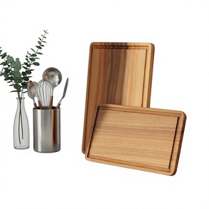 Tabla de Cortar Rectangular de Madera Sostenible de Primera Calidad, Tabla de Cortar con Diseño de Tablero de Ajedrez, Apta para Lavavajillas, para Preparación de Alimentos en la Cocina - Product Image 3