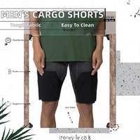 OEM ODM Streetwear Casual Straight Cargo Baggy Jorts Homme Respirant Denim Double Knee Carpenter Shorts Lavé Effet Peinture Personnalisé