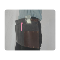 Pinset peralatan koki kreatif, celemek kulit setengah badan, sabuk, alat kanvas, tas pinggang, Pinset masak