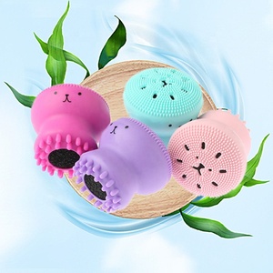 Wayhive Kit en silicone résistant à la chaleur, brosse nettoyante visage en forme de méduse mignonne, massage nettoyant en profondeur, poils doux, OEM/ODM - Product Image 4