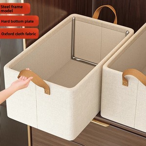 Boîte <span class=keywords><strong>de</strong></span> rangement pliable en tissu Oxford pour vêtements et pantalons, capacité 26L, empilable avec organisateur <span class=keywords><strong>de</strong></span> penderie, design moderne et minimaliste, avec couvercle - Product Image 3