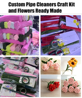 Kit de fleurs en fil d'acier personnalisable en gros, 7 mm, fait main, DIY avec tiges de fleurs pour la rentrée scolaire