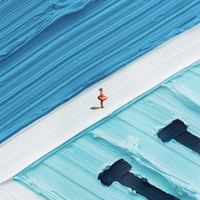 Peint à la main bleu blanc 3D Texture piscine abstraite affiche épaisse toile mur Art paysages marins décor à la maison peinture à l'huile