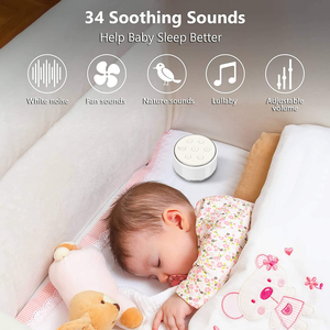 Máquina de Ruido Blanco para Bebés <span class=keywords><strong>en</strong></span> Oferta, 34 Sonidos Relajantes, Ayuda para Dormir con Luz Nocturna Colorida, Máquina de Sonido de Ruido Blanco Portátil - Product Image 3