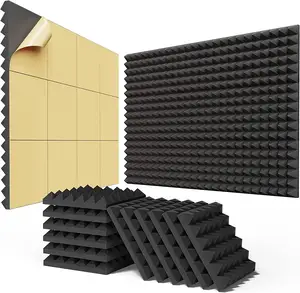 Paneles de pared insonorizados de algodón que absorben el sonido de poliuretano Paneles de espuma a prueba de sonido autoadhesivos