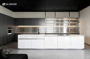 Isla <span class=keywords><strong>de</strong></span> Cocina Modular Moderna DC DECOR con Acabado Lacado, Construcción <span class=keywords><strong>de</strong></span> Madera Contrachapada, Encimera <span class=keywords><strong>de</strong></span> Mármol y Almacenamiento Integrado - Product Image 3