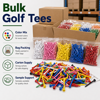 Vente en gros de tees de golf en vrac, avec logo personnalisé, en bois, bambou ou plastique, ensemble de tees de golf, fabricant OEM d'accessoires d'entraînement de golf