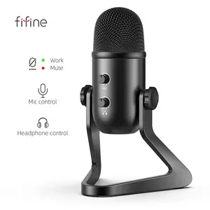 Fifine Professional Condenser Microphone Pro Mic for PC Computer Laptop Recording Chatting Gaming Singing Audio Studio