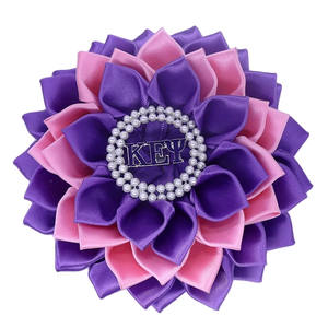 Kualitas beberapa kelopak Satin dihiasi lucu ungu dan merah muda nada Corsage Pin Yunani Kappa Epsilon Psi bunga Sorority bros - Product Image 1