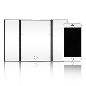 Espejos con luz bảng nhỏ gọn túi 360 có thể gập lại nhỏ 3 cách mỹ phẩm LED ánh sáng tạo nên Vanity Gương trang điểm với đèn LED - Product Image 2