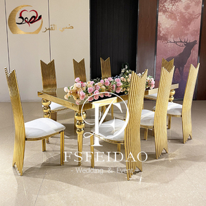 Mesa de Comedor de Lujo de Estilo Italiano Moderno, de Acero Inoxidable Dorado, Personalizada, para Uso en el Hogar y Hoteles, Muebles de Comedor - Product Image 3