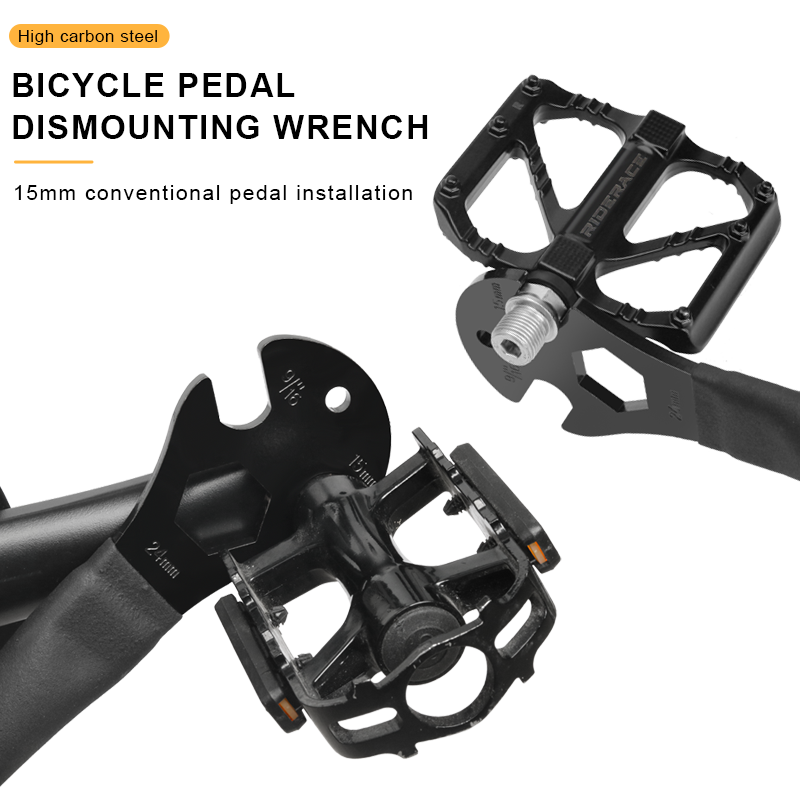 RIDERACE Chiave per pedali per bici Durevole Manico extra lungo per MTB Mountain Bicycle Install Remover Rimozione Chiave Strumento di riparazione 15mm  18