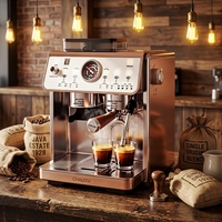 Machine à café intelligente à double pompe et double chaudière, machine à expresso avec moulin intégré, machine à café professionnelle pour les entreprises