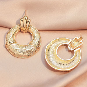 Rakol ต่างหูห่วงชุบทอง18K EP2947หรูหราแฟชั่นฝรั่งเศสสุดหรูของขวัญงานแต่งงานเครื่องประดับแฟชั่นผู้หญิงต่างหูเม็ดใหญ่ - Product Image 5