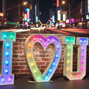 Letras LED Impermeables con Bombillas LED, I LOVE YOU GRAD10/20/30/40/50, Letreros Luminosos para Publicidad Comercial y Exhibición en Tiendas - Product Image 1