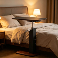 Bureau d'ordinateur portable réglable en hauteur, table d'appoint relevable pour chambre à coucher et usage domestique
