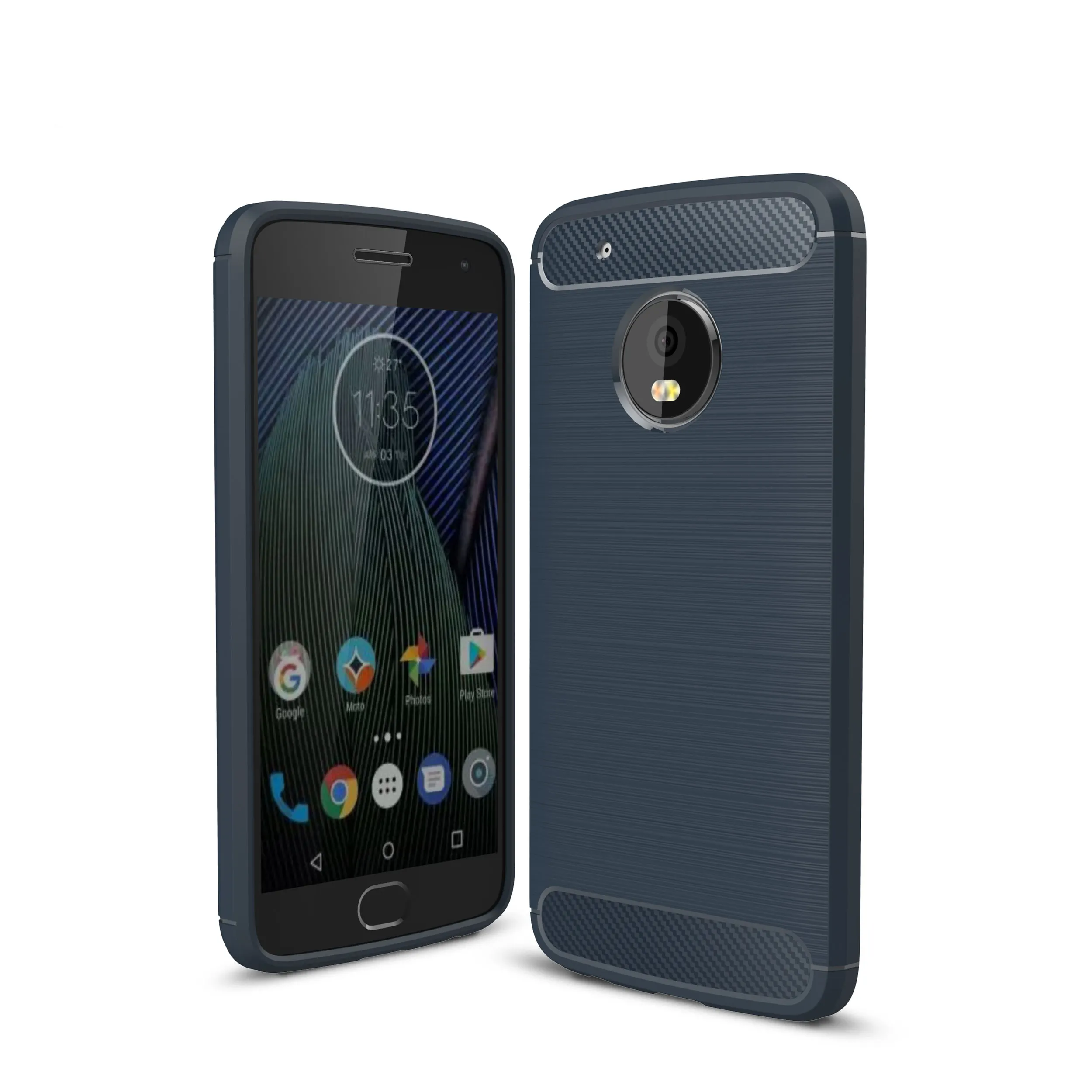 Hot Sale Unique Anti Scratch Carbon Fiber TPU Mobile Phone Cover For Motorola Moto G5 Plus Back Case Cover