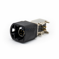 Conector Macho HSD de Alta Velocidad de 4 Pines, Código A, Montaje en PCB con Orificio Pasante para Radio Automotriz