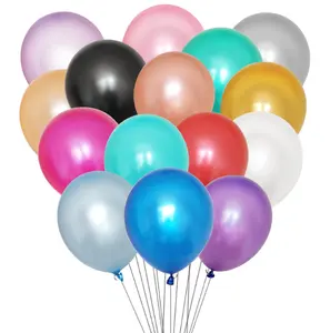 Bridal Shower ulang tahun pernikahan komersial aktivitas pesta menebal 12 inci Macaron balon lateks helium dengan pita dekorasi
