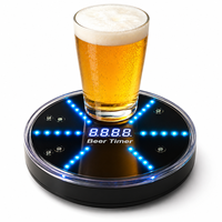 Dispositif de table de bar intelligent pour jeu de boisson avec minuteur de défi de bière, LED RGB et détection automatique