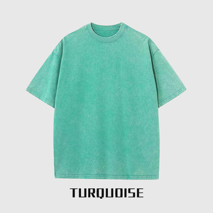 Camiseta de punto para hombre 100% algodón 230G, lavado vintage, tela premium transpirable, anti-bolitas, oversize, manga corta, estilo urbano de verano - Product Image 6