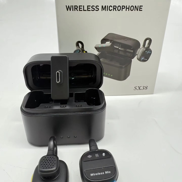 SX38 Wireless Microphone - Noise-Canceling Wireless Collar Microphone - Live Broadcasting Noise-Canceling Recording Microphone