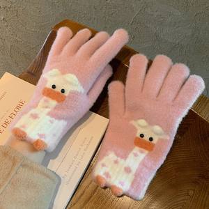 Gants chauds d'hiver en laine épaisse tricotée à cinq doigts pour le cyclisme anti-froid pour le ski, 1 pièce - Product Image 6