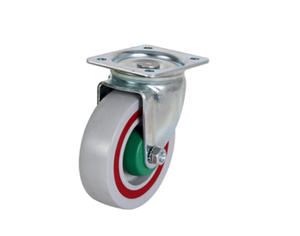 Industrial Sandwich <span class=keywords><strong>White</strong></span> PA Gummi Europäische Industrie wagen rolle 80 100 125 mm Gummi rolle mit Doppel bremse - Product Image 3