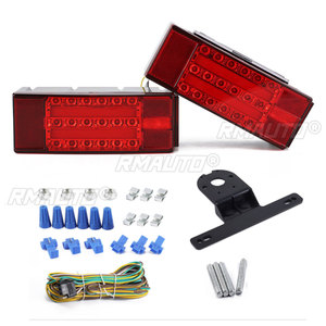 2 pièces Feux arrière LED rectangulaires pour camion, feux stop, clignotants, indicateurs pour remorque, bateau, camping-car, tracteur, poids lourd - Product Image 5