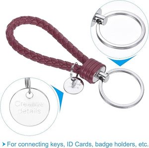 Llavero de Cuero Multiusos con Correa de PU Tejida a Mano y Clip de Aleación de Zinc <span class=keywords><strong>para</strong></span> Llaves de Coche, Accesorios <span class=keywords><strong>para</strong></span> Cartera, <span class=keywords><strong>Regalos</strong></span> de San Valentín y Cumpleaños - Product Image 3