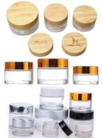 Dôme en verre transparent et à fond rond, produits réutilisables, cosmétiques, couvercle doré, bocaux de crème pour le visage, pièces
