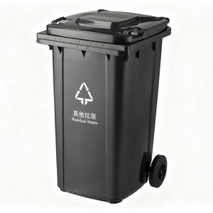 Thùng rác có bánh xe thương mại và ngoài trời có kích thước 30/50L/100L/120L/240L với nắp di động - Product Image 3