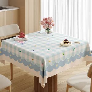Cute Cartoon Plaid Tablecloth Square PVC Waterproof Heat Resistant Washable Home Use - Product Image 1