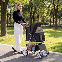 Poussette pour animaux de compagnie pliable et légère, double usage, 4 roues, étanche, compatible chiens et chats, vente en gros