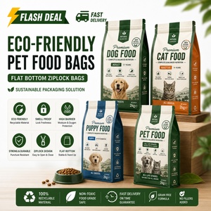 Bolsa de pie personalizada con cierre zip de aluminio para alimentos de mascotas, cosméticos, con estampado de gato, de PP y VMPET, tipo Ziplock, para regalo - Product Image 1