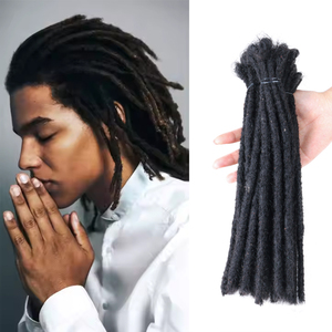 Dreadlocks Afro Kinky all'Ingrosso, 100% <span class=keywords><strong>Capelli</strong></span> Umani <span class=keywords><strong>Veri</strong></span>, Morbidi, Interamente Fatti a Mano, Colore Nero Naturale, Estensioni Dreadlocks Personalizzate - Product Image 2