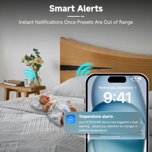 Wifi thông minh kỹ thuật số nhiệt thoải mái hiển thị mức độ các biện pháp trong nhà ngoài trời nhiệt độ độ ẩm max min giá trị nhựa - Product Image 3