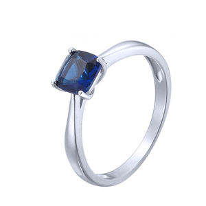Anillos de Plata de Ley 925 con Circonita Cúbica Azul Intenso para Mujer, Suministro de Fábrica - Product Image 3