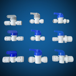 Válvula de bola para purificador de agua, conexión rápida de 2 puntos, 1/2 pulgada, conector de tubería gris y azul real para dispensador de agua doméstico - Product Image 2