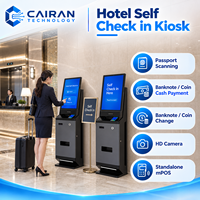 Cairan Hotel Selbstbedienungs-Kiosk RFID-Karten-Check-out Check-in Selbstbedienungs-Registrierungs-Empfang Passport-Scanner 21,5 Zoll
