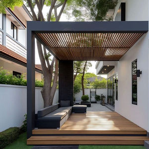 Pérgola <span class=keywords><strong>de</strong></span> aluminio para patio con aspecto <span class=keywords><strong>de</strong></span> <span class=keywords><strong>madera</strong></span> - Product Image 6