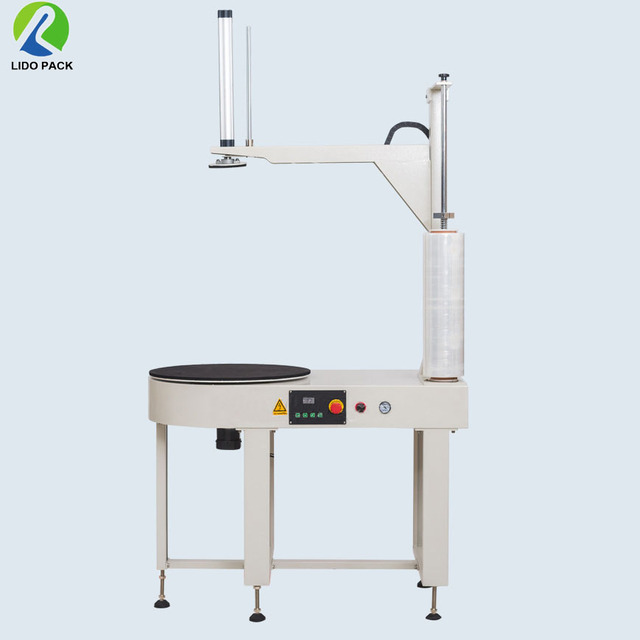 Top Pressure Semi-Automatic Stretch Film Luggage Box Wrapping Pallet Wrapping Machine with Ce