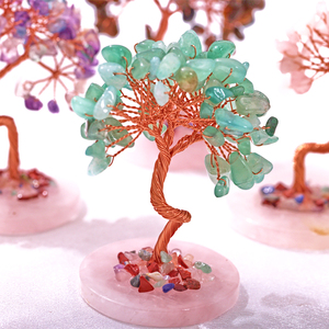 Tự Nhiên Chữa Bệnh Pha Lê Thủ Công Mỹ Nghệ Đá Quý Cây Trang Trí Với Agate Slice Cơ Sở Tinh Thể Tiền Cây Cho Trang Trí Quà Tặng - Product Image 6