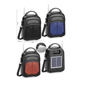 Haut-parleurs basse stéréo sans fil Bluetooth Solar Power avec radio FM portable de voyage conception de sacoche de haute qualité Haut-parleur solaire