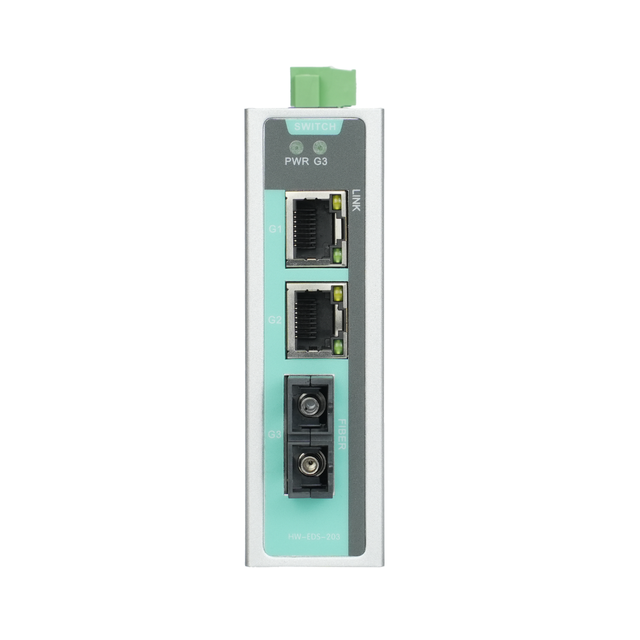 3 Ports Gigabit Industrial Ethernet Switch Unmanaged Non-PoE RJ45 SFP Fiber Uplink DIN Rail Switch